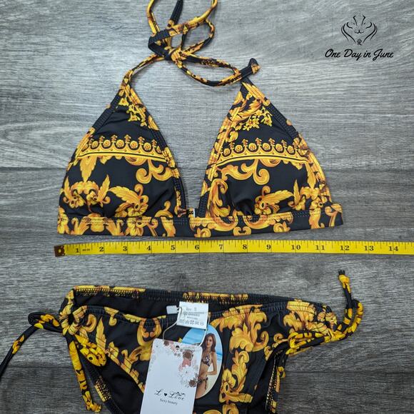 Fokulunda Halter String Bikini Swimsuit Size S - Picture 4 of 5